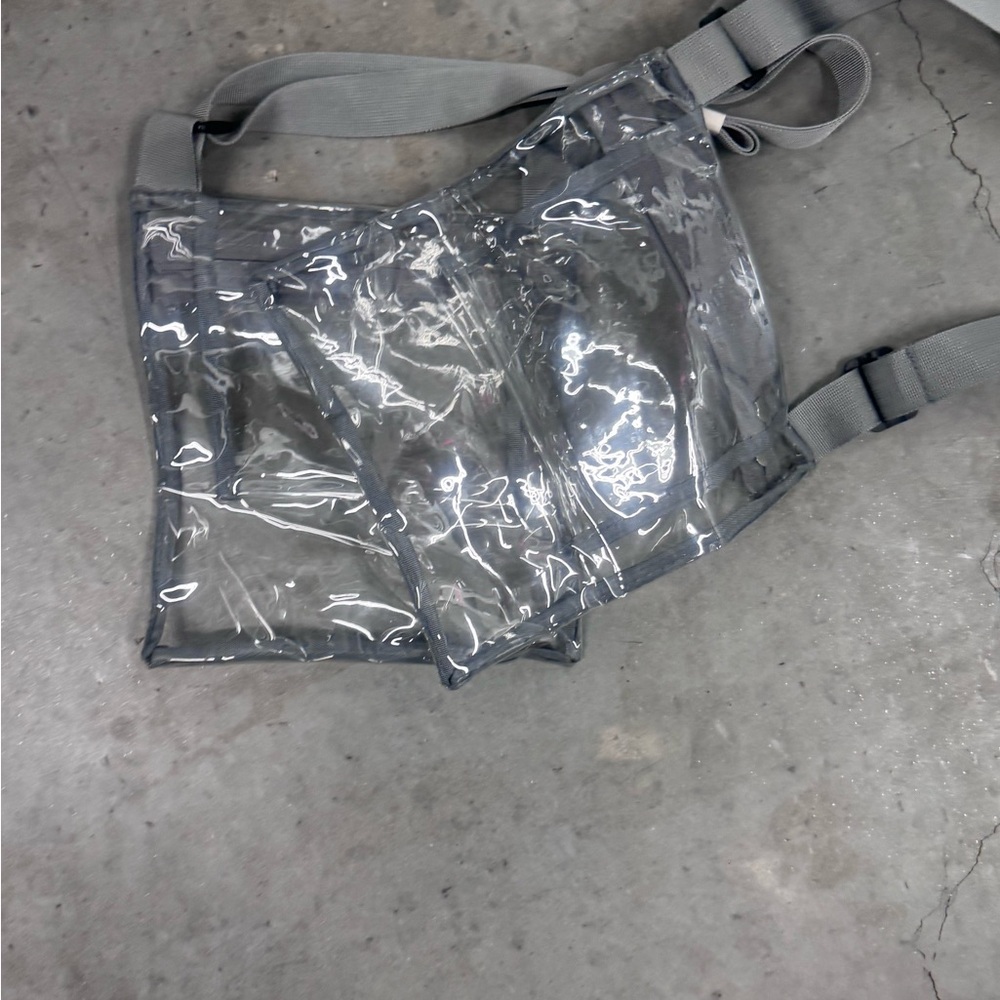 2pack Unisex Clear Crossbody Bag with Gray Strap